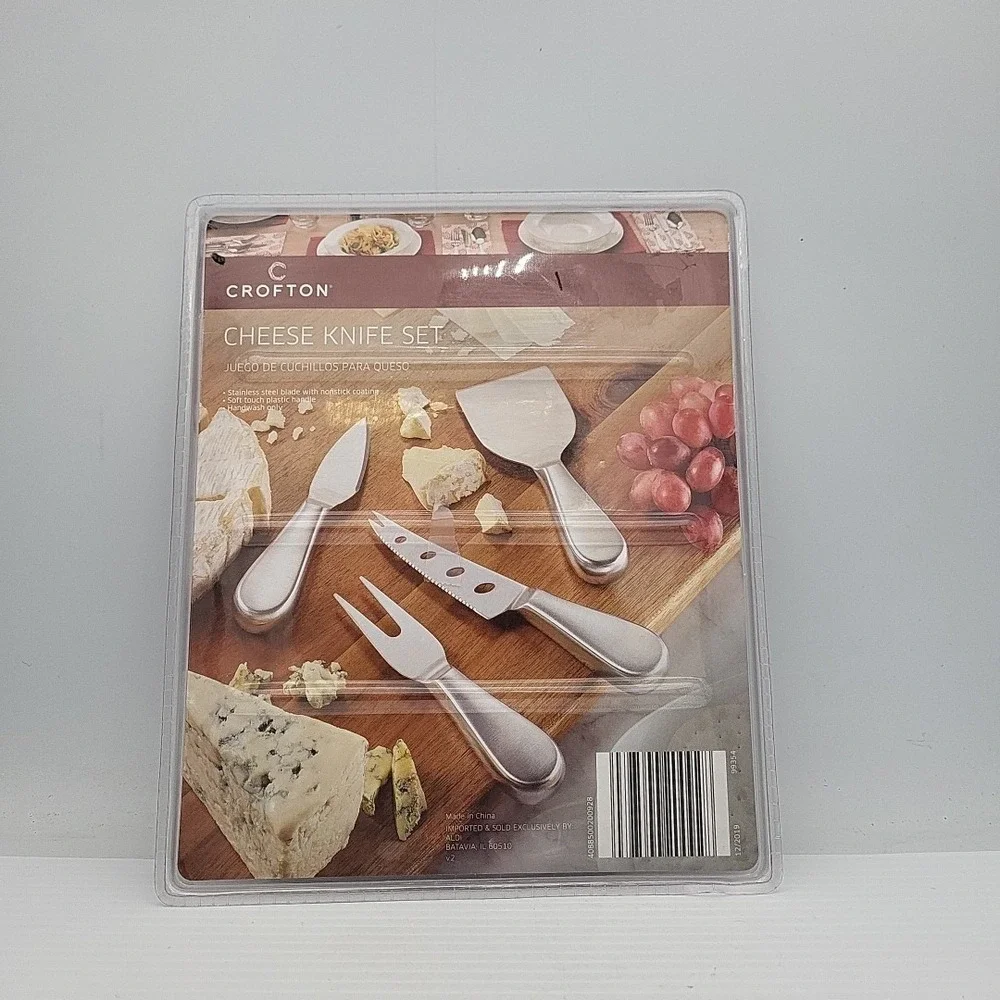 Crofton 4 Piece Cheese Knife Set Stainless Steel For Hard‎ and Soft Cheeses
